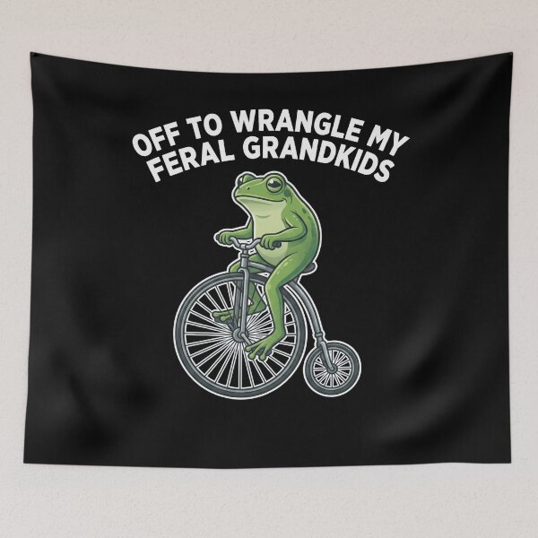 Item preview, Off to Wrangle My Feral Grandkids Frog designed and sold by varioarts.