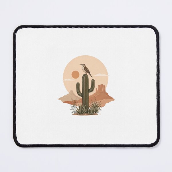Item preview, Minimalist Cactus Wren Desert Sticker | Boho Arizona Aesthetic | Saguaro Sunset Art designed and sold by Redmoonshine.