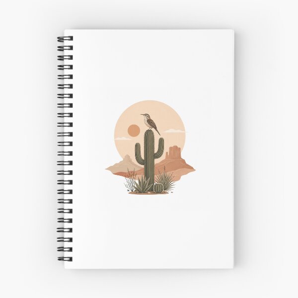 Item preview, Minimalist Cactus Wren Desert Sticker | Boho Arizona Aesthetic | Saguaro Sunset Art designed and sold by Redmoonshine.