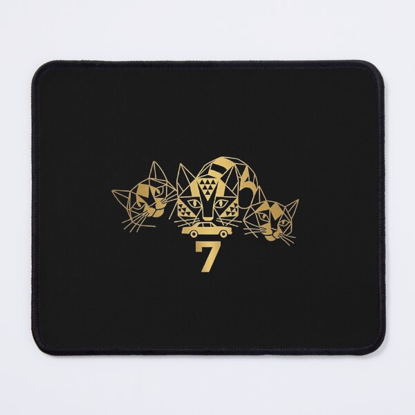 Item preview, Golden Geometric Cats and Lucky Number Seven* designed and sold by SpiritoftheEast.
