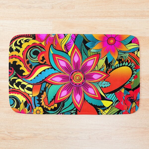 Item preview, Hippie 1960's Groovy Psychedelic Vibrant Flower Designs Art  designed and sold by DEC02.