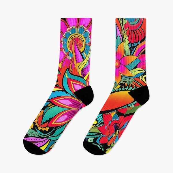 Item preview, Hippie 1960's Groovy Psychedelic Vibrant Flower Designs Art  designed and sold by DEC02.