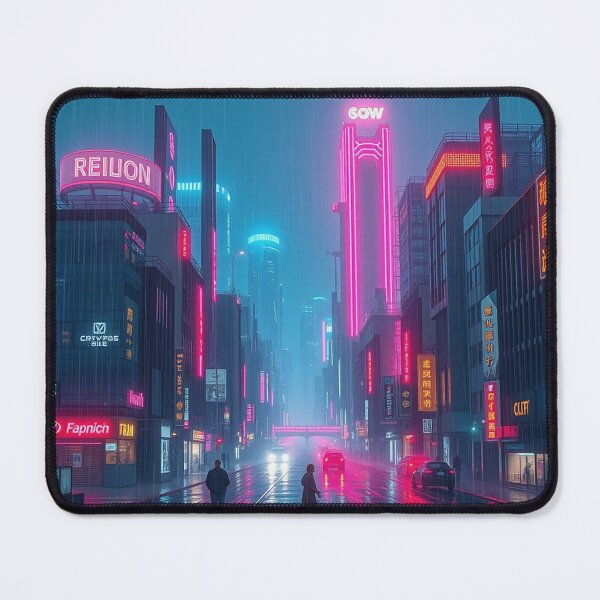Item preview, Cyberpunk Neon City In Rainy Night designed and sold by IntelliMindDesigns.