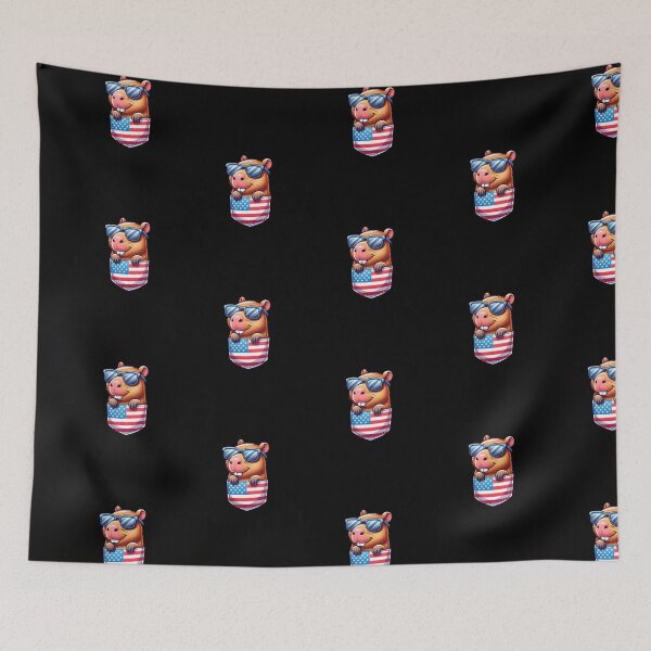 Item preview, Funny Capybara 4th July USA Flag America Boys Girls Kids designed and sold by rafaeltto.