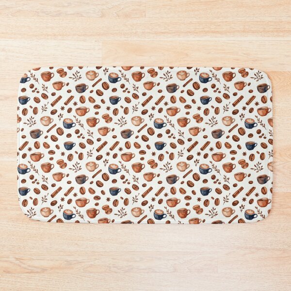 Item preview, Coffee Lover Watercolor Café Seamless Pattern Print designed and sold by Inkworksbyshery.