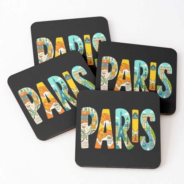 Item preview, Paris France Travel Typography French Cafe Art designed and sold by sky11PP.