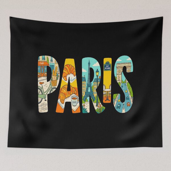 Item preview, Paris France Travel Typography French Cafe Art designed and sold by sky11PP.