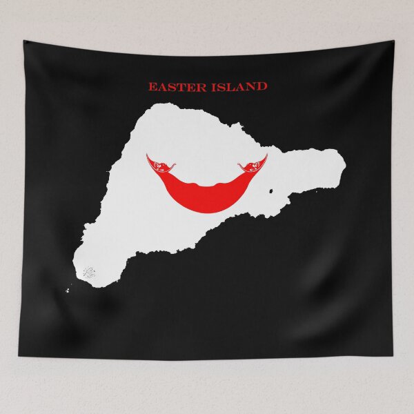 Item preview, Easter Island Map Flag Silhouette Rapa Nui Travel Pride Gift designed and sold by NTGUILTY.