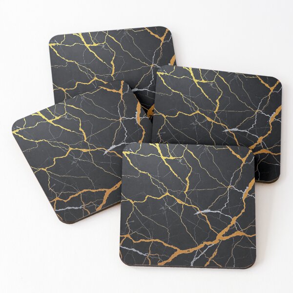Item preview, Luxury Black Marble With Gold Veins designed and sold by IntelliMindDesigns.