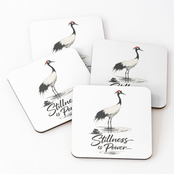 Item preview, Stillness is Power Crane Design | Zen Minimalist Japanese Aesthetic Art designed and sold by innerfaith.