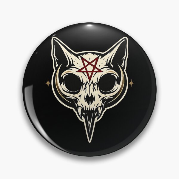 Item preview, Cat Skull Pentagram — Familiar Skull designed and sold by DreamMachine69.