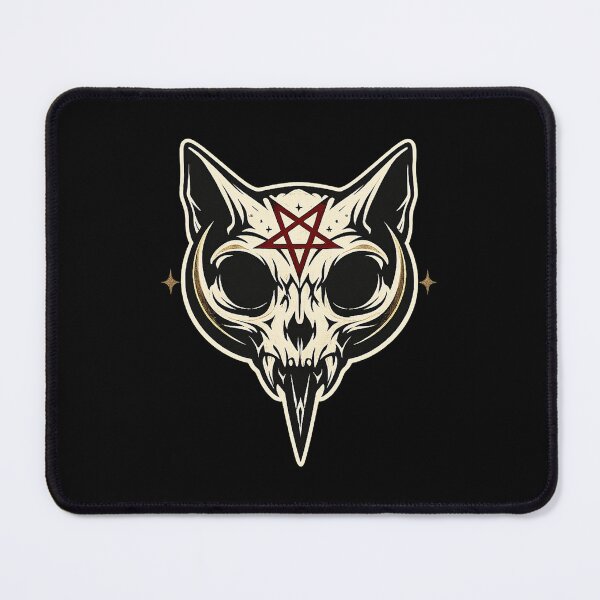 Item preview, Cat Skull Pentagram — Familiar Skull designed and sold by DreamMachine69.
