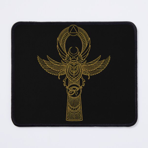 Item preview, Golden Egyptian Ankh and Scarab Beetle Line Art designed and sold by Ahmed-G-Designs.