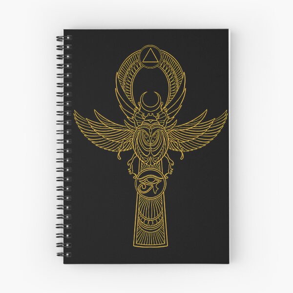Item preview, Golden Egyptian Ankh and Scarab Beetle Line Art designed and sold by Ahmed-G-Designs.