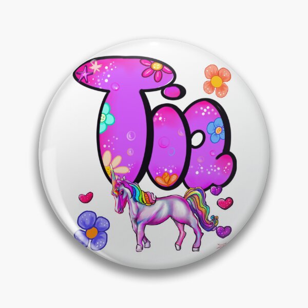 Item preview, Tia Name Design – Aesthetic Purple Floral with Cute Unicorn Illustration designed and sold by Artonmytee.