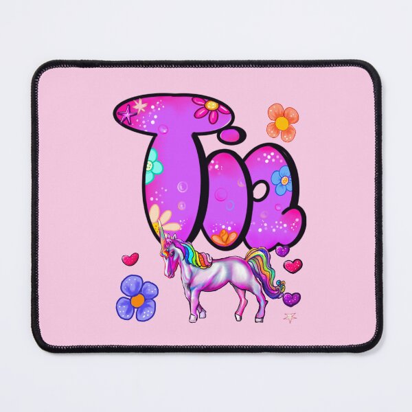 Item preview, Tia Name Design – Aesthetic Purple Floral with Cute Unicorn Illustration designed and sold by Artonmytee.