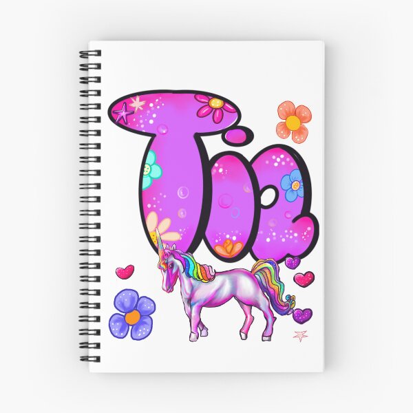 Item preview, Tia Name Design – Aesthetic Purple Floral with Cute Unicorn Illustration designed and sold by Artonmytee.