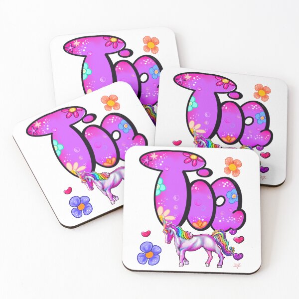 Item preview, Tia Name Design – Aesthetic Purple Floral with Cute Unicorn Illustration designed and sold by Artonmytee.