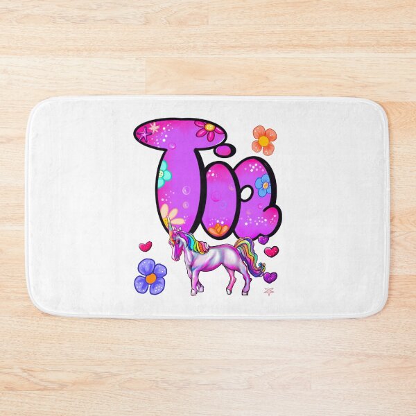 Item preview, Tia Name Design – Aesthetic Purple Floral with Cute Unicorn Illustration designed and sold by Artonmytee.