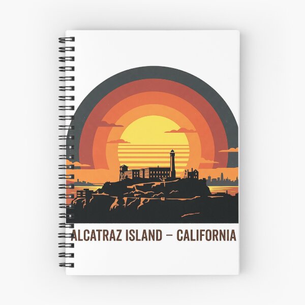 Item preview, Alcatraz Island California Retro Sunset Vintage Art designed and sold by LoliDesignShop.