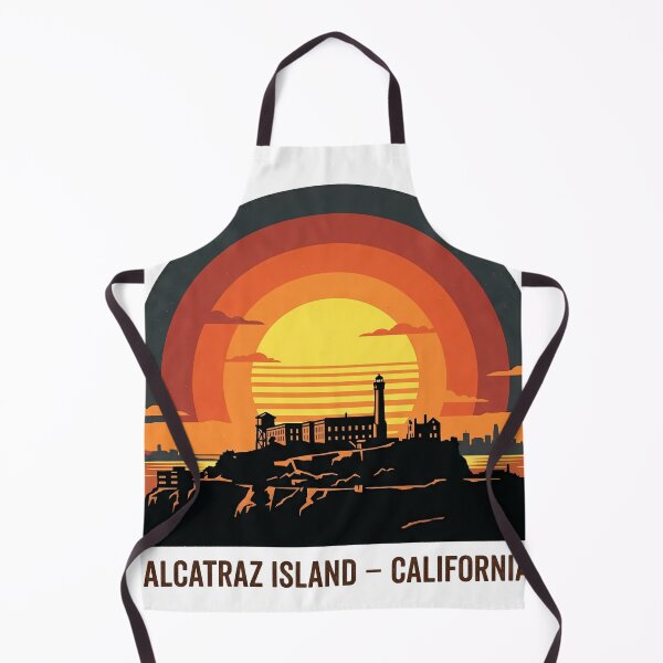 Item preview, Alcatraz Island California Retro Sunset Vintage Art designed and sold by LoliDesignShop.