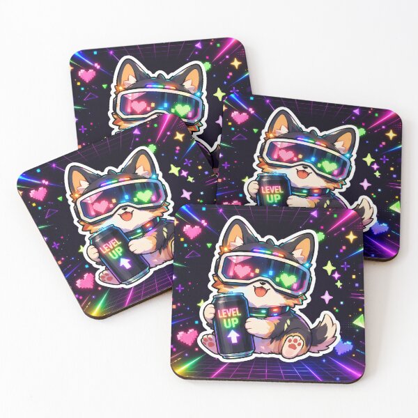 Item preview, Neon Gamer Corgi Level Up Energy Drink Vibes Kawaii Cute Dog for Kids designed and sold by lematworks.