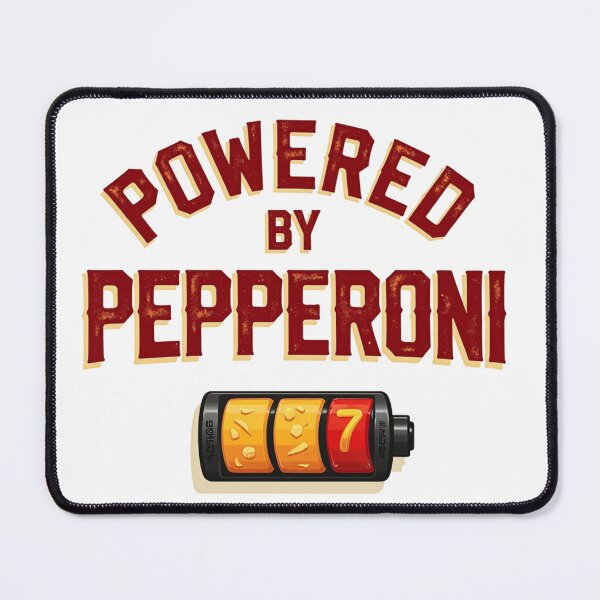 Item preview, Full charge Powered by Pepperoni – Energy in a pizza slice designed and sold by Prints by Mat.