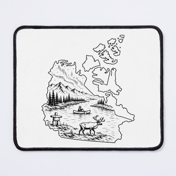 Item preview, Simple Northwest Territories Canada Aurora Landscape with Canoe and Caribou designed and sold by meganohm.