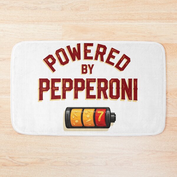 Item preview, Full charge Powered by Pepperoni – Energy in a pizza slice designed and sold by Prints by Mat.