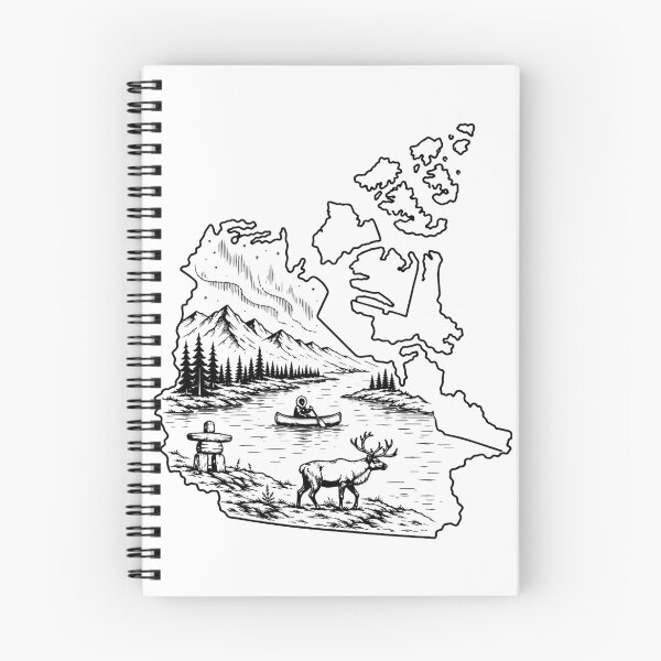 Item preview, Simple Northwest Territories Canada Aurora Landscape with Canoe and Caribou designed and sold by meganohm.