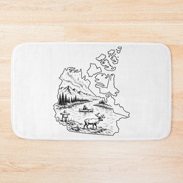 Item preview, Simple Northwest Territories Canada Aurora Landscape with Canoe and Caribou designed and sold by meganohm.