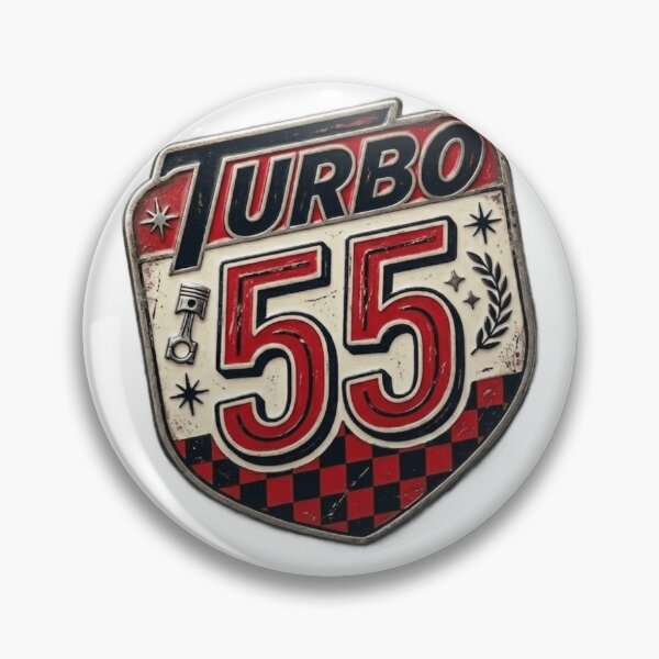 Item preview, Vintage Turbo 55 Racing Pin designed and sold by Northern Glow Art.