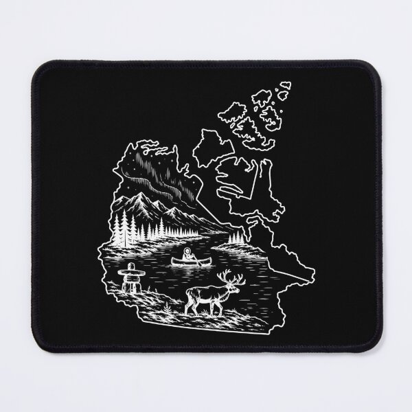 Item preview, Simple Northwest Territories Canada Aurora Landscape with Canoe and Caribou designed and sold by meganohm.