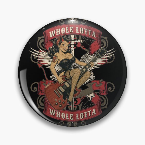 Artikelvorschau, Rosie SG Guitar Pin Up Girl Rock entworfen und verkauft von Nacho Average Designs.