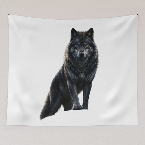 Item preview, Majestic Black Wolf Portrait - Intricate Alpha Aesthetic designed and sold by RoyalDeluxGo.