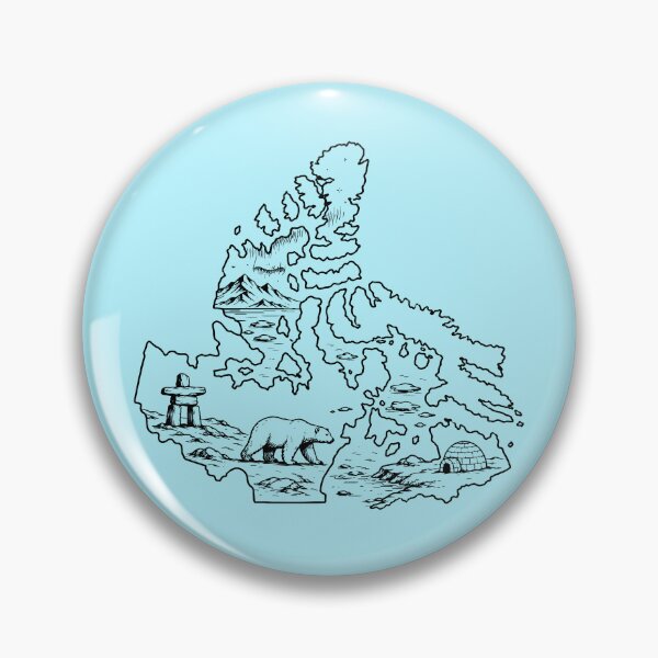 Item preview, Nunavut Canada Arctic Outline with Polar Bear and Northern Lights designed and sold by meganohm.