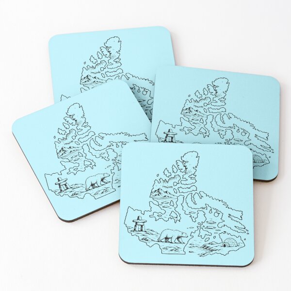 Item preview, Nunavut Canada Arctic Outline with Polar Bear and Northern Lights designed and sold by meganohm.