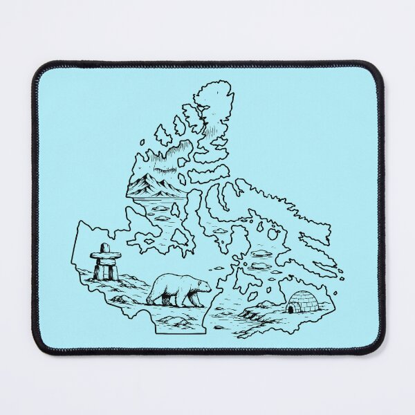 Item preview, Nunavut Canada Arctic Outline with Polar Bear and Northern Lights designed and sold by meganohm.