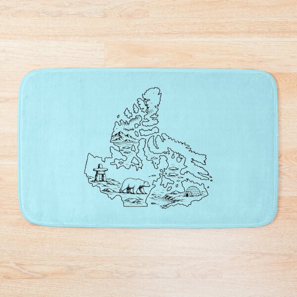 Item preview, Nunavut Canada Arctic Outline with Polar Bear and Northern Lights designed and sold by meganohm.
