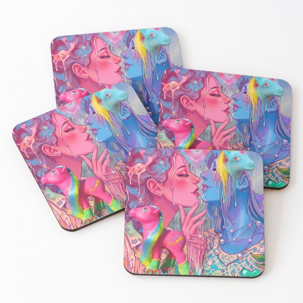 Artikelvorschau, Rosa und blaue Pony-Kawaii-Kunst entworfen und verkauft von y2kponyclub.