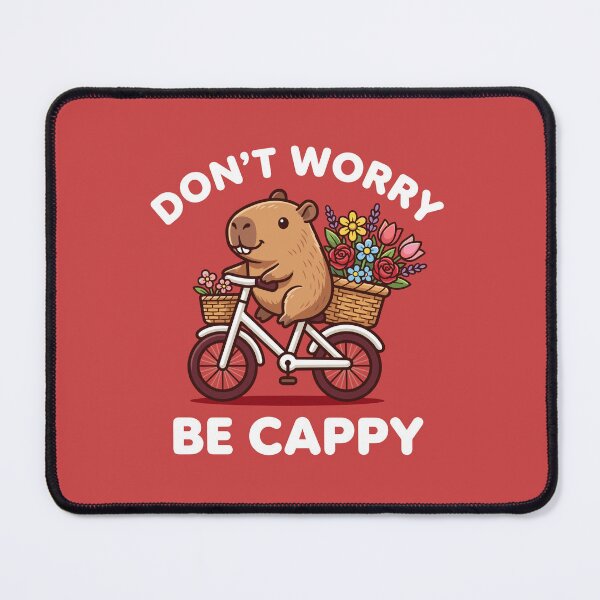 Item preview, Don't Worry Be Cappy Cute Capybara Riding Bicycle Flower Basket designed and sold by Krasnovaovaova.
