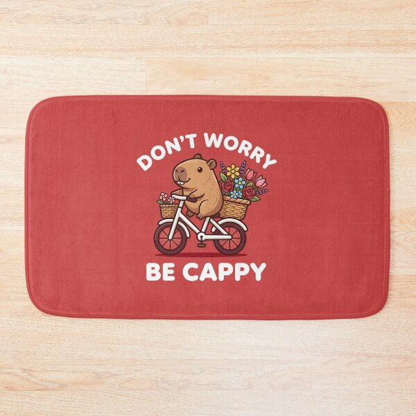 Item preview, Don't Worry Be Cappy Cute Capybara Riding Bicycle Flower Basket designed and sold by Krasnovaovaova.