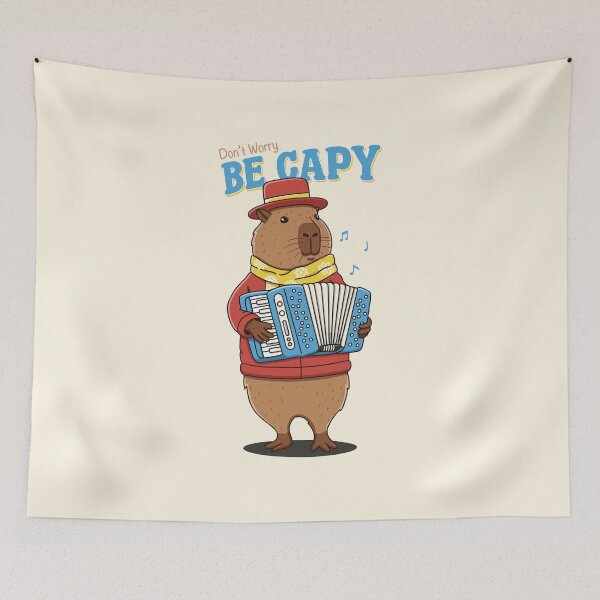 Item preview, Don't Worry Be Capy Funny Capybara Playing Accordion designed and sold by Krasnovaovaova.