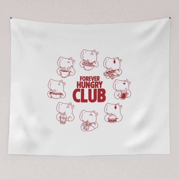 Item preview, Forever Hungry Club Cute Hippo Foodie Meme designed and sold by Krasnovaovaova.