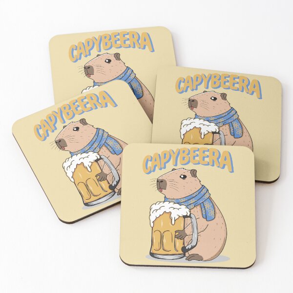 Item preview, Capybeera Funny Capybara Drinking Beer Pun designed and sold by Krasnovaovaova.