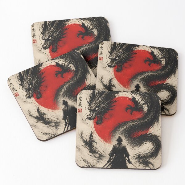 Item preview, Samurai Dragon Sumi-e Ink Art Japanese Bushido designed and sold by kanjxtan.