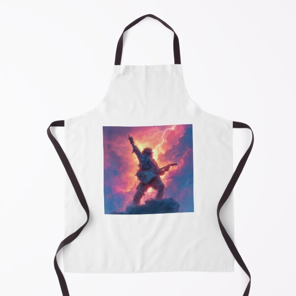 Item preview, Rock Music God Lightning Art — Bold Neon Epic Print designed and sold by CosmicRockArt.
