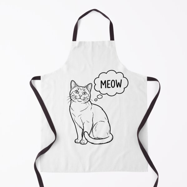 Item preview, Cat Line Art with Meow Thought Bubble designed and sold by Common-Standard.