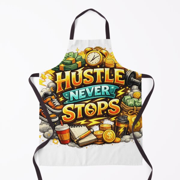 Item preview, Hustle Never Stops – Motivational Success Mindset Design designed and sold by LatestDesign95.