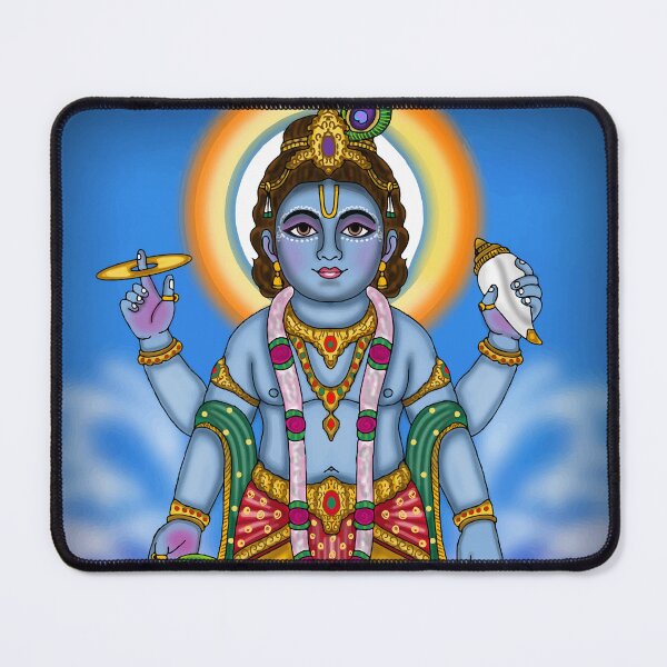 Item preview, Lord Vishnu Divine Hindu God Design | Spiritual Cosmic Protector Artwork designed and sold by Harshit_Digital_Arts.